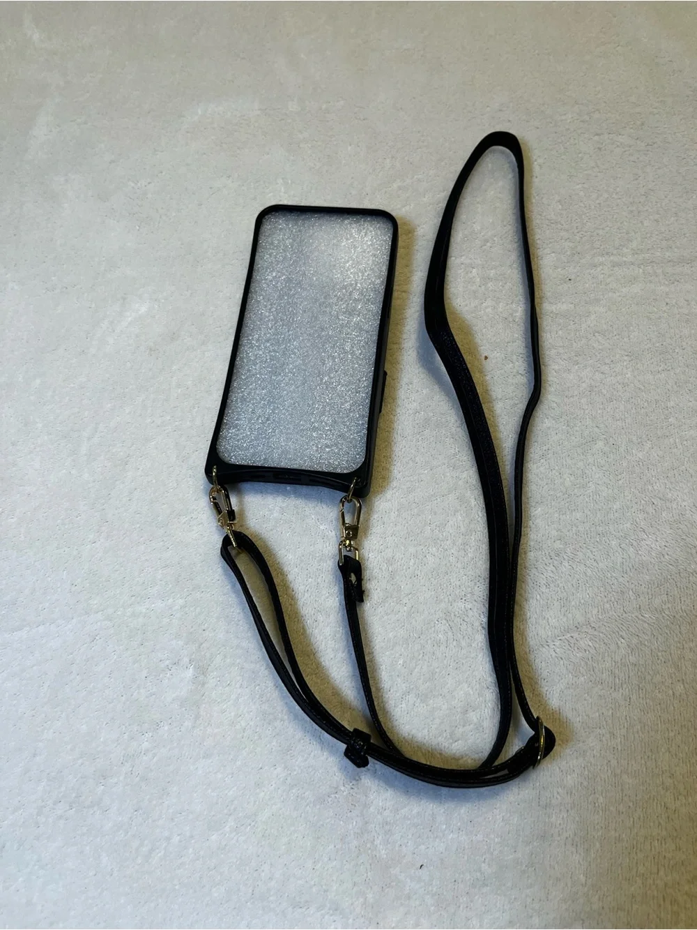 Black Crossbody Wallet Phone Case with Card Holder Strap for iPhone 13 Pro
